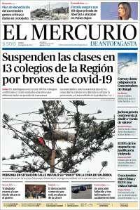 Portada de El Mercurio de Antofagasta (Chile)