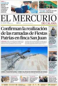 Portada de El Mercurio - Calama (Chile)