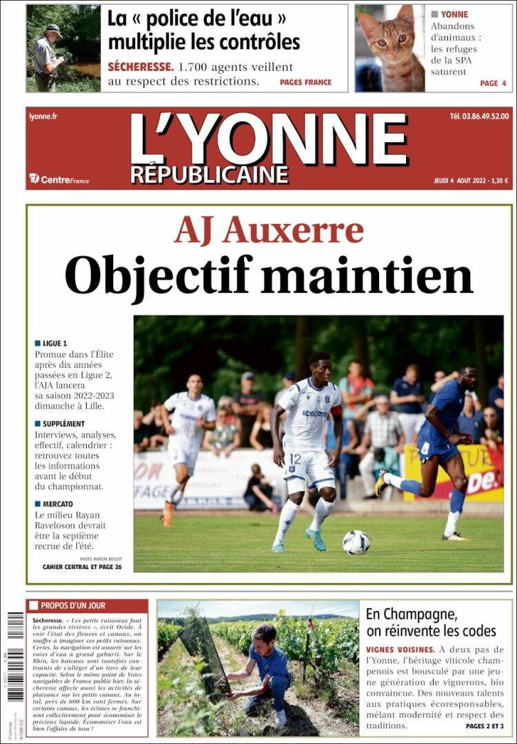 Portada de L'Yonne-Républicaine (Francia)