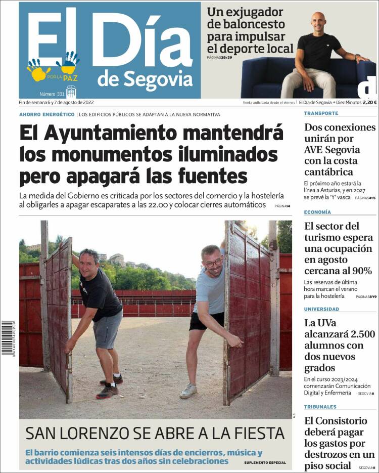 Portada de El Día de Segovia (España)