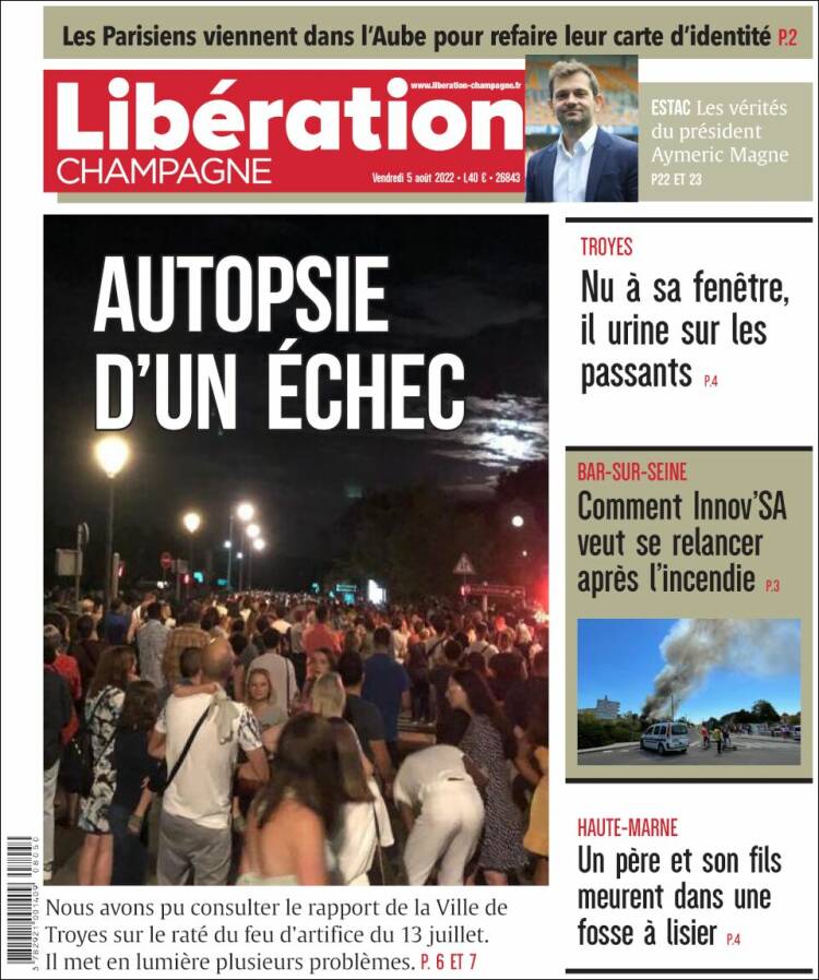 Portada de Libération Champagne (Francia)