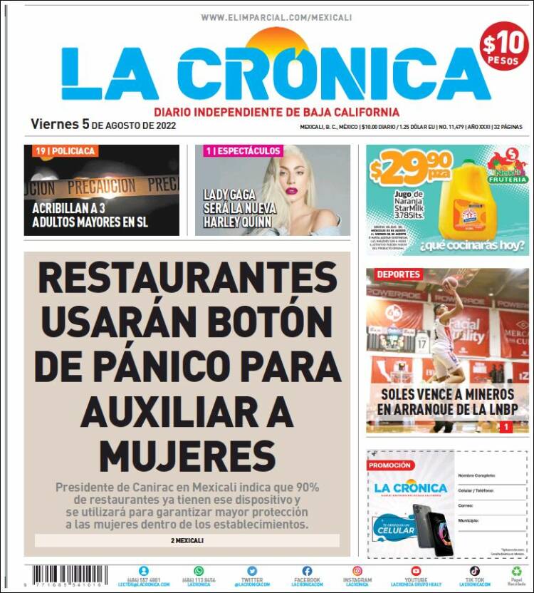 Portada de La Crónica de Baja California (México)