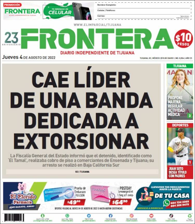 Portada de Frontera (México)