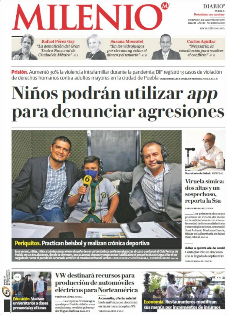 Portada de Milenio de Puebla (México)