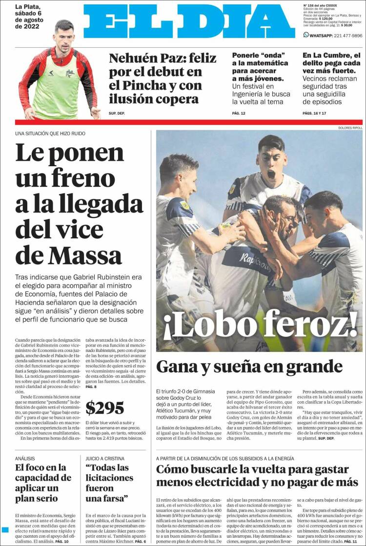 Portada de El Día de la Plata (Argentina)