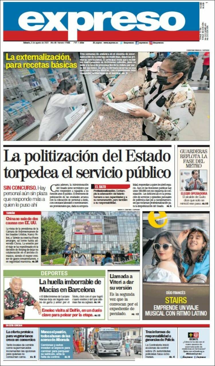 Portada de Expreso (Ecuador)