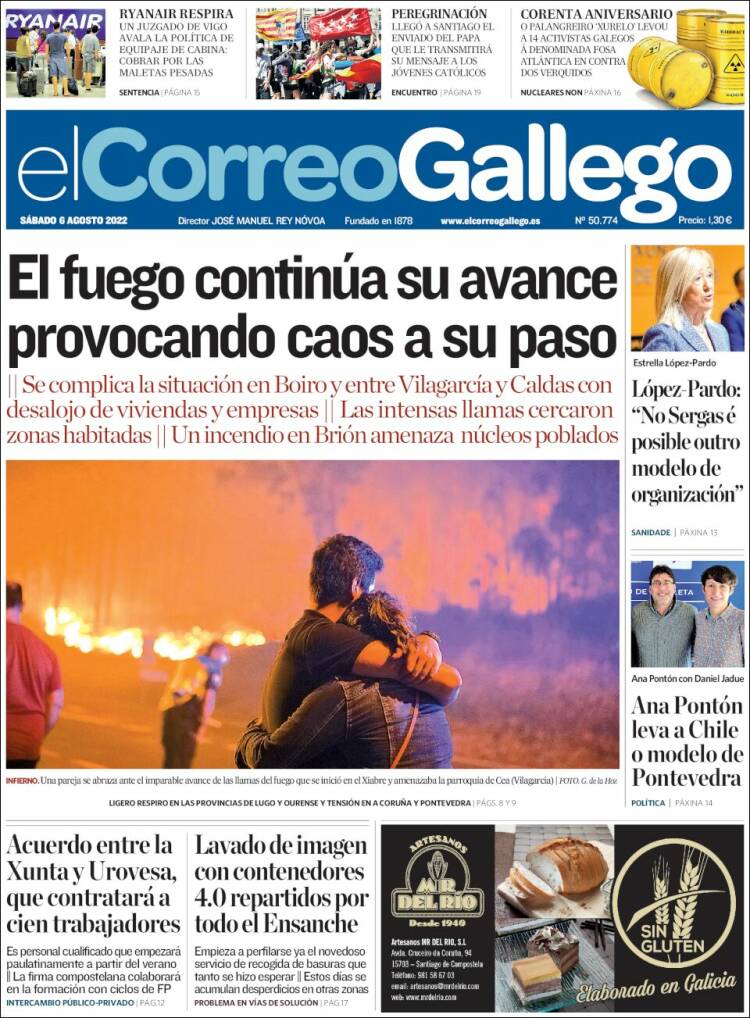 Portada de El Correo Gallego (España)