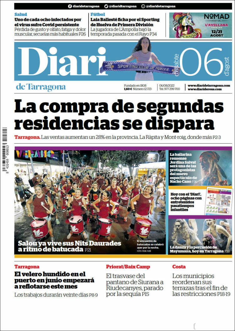 Portada de Diari de Tarragona (España)