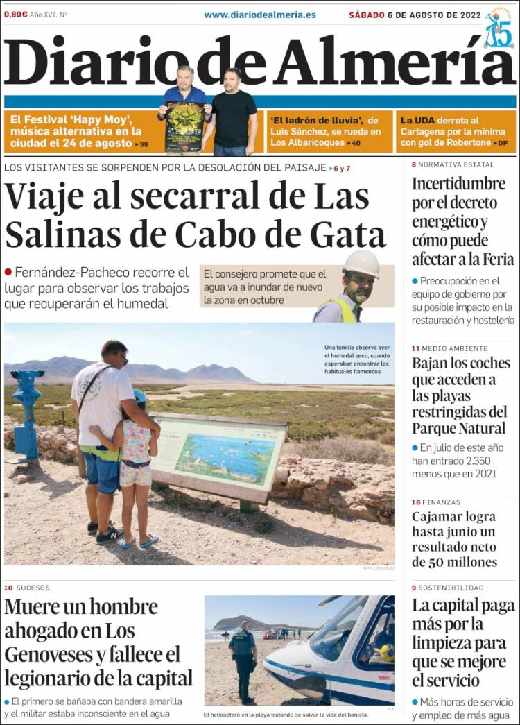 Portada de Diario de Almería (España)