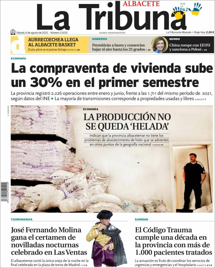 Portada de La Tribuna de Albacete (España)