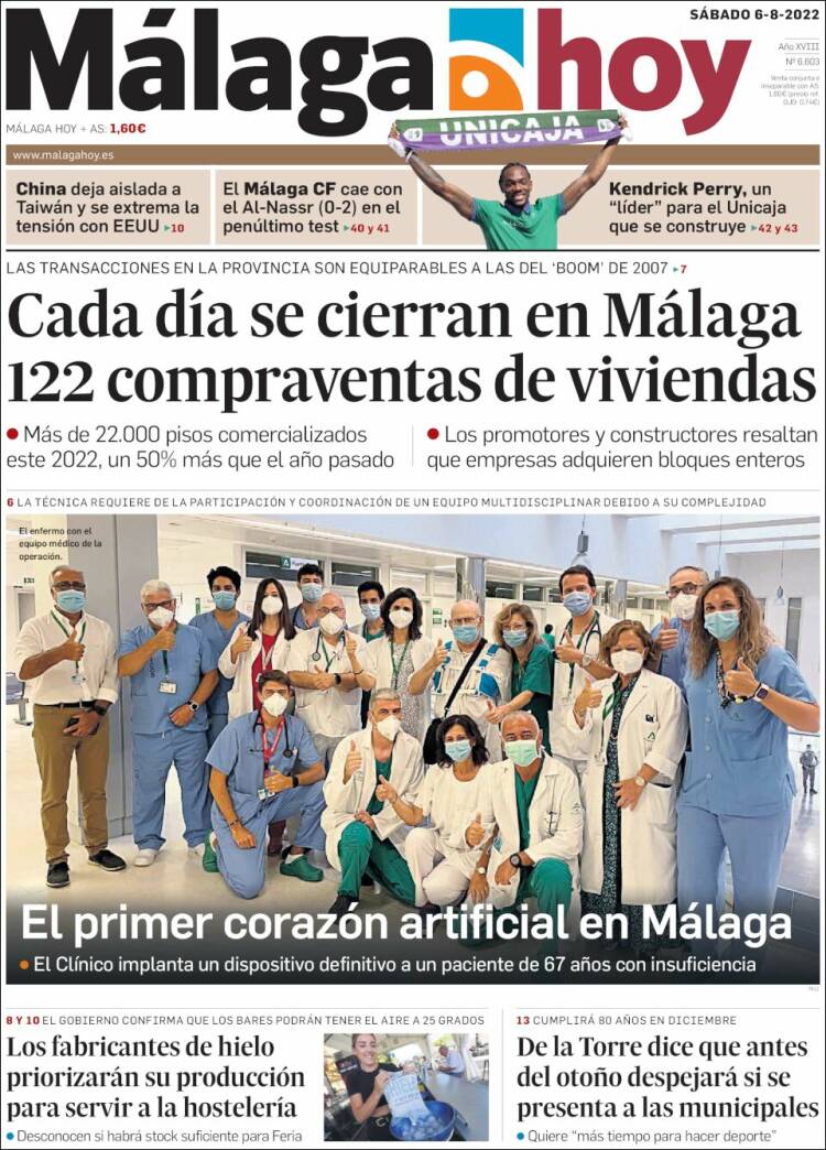 Portada de Málaga Hoy (España)