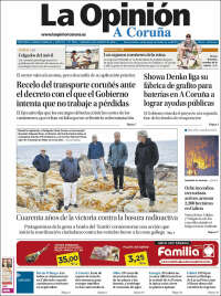 Portada de La Opinión de A Coruña (España)