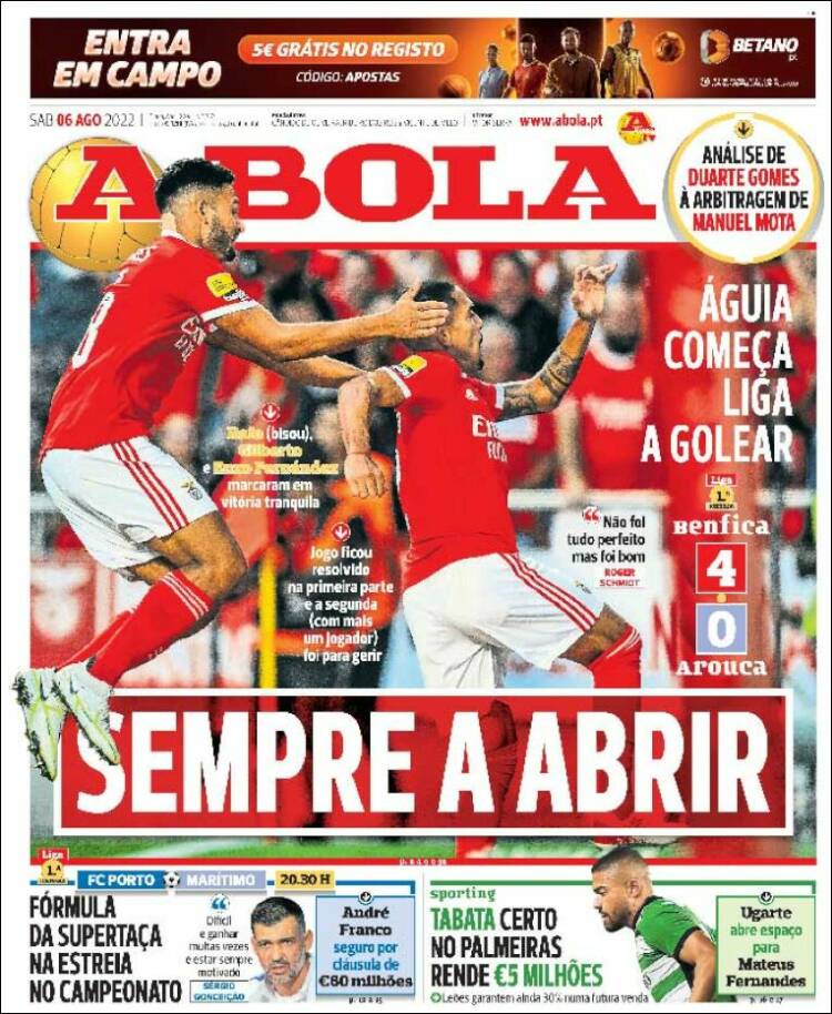 Portada de A Bola (Portugal)