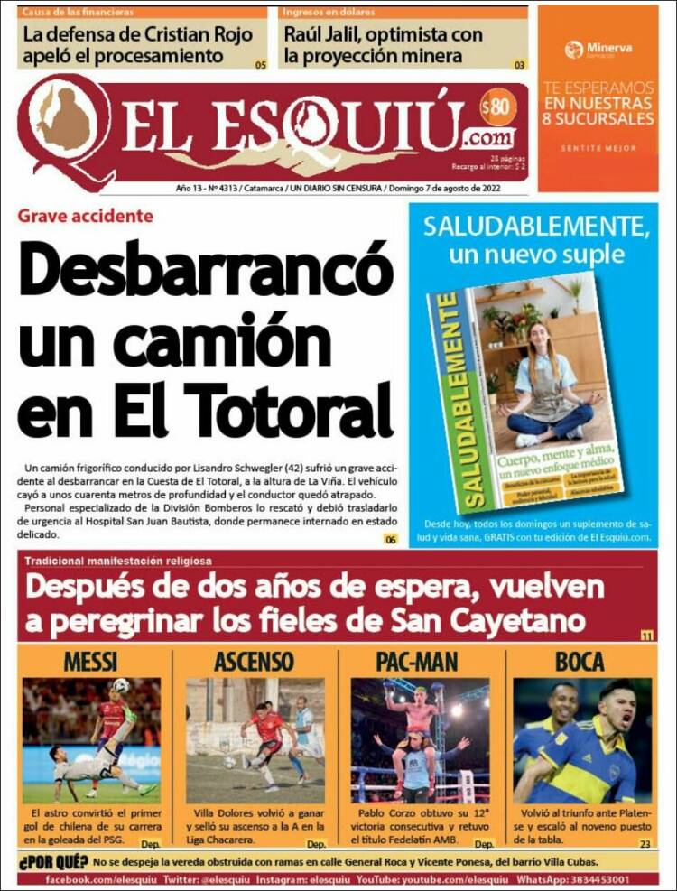 Portada de El Esquiu (Argentina)