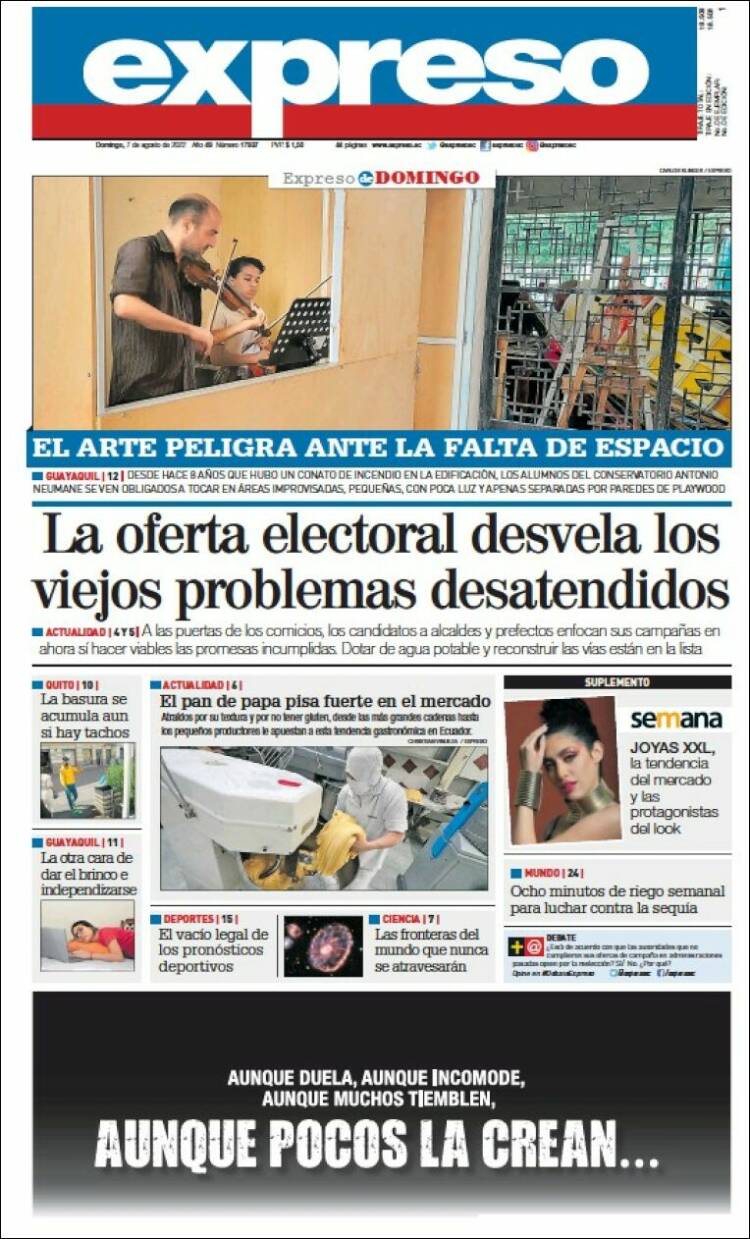 Portada de Expreso (Ecuador)