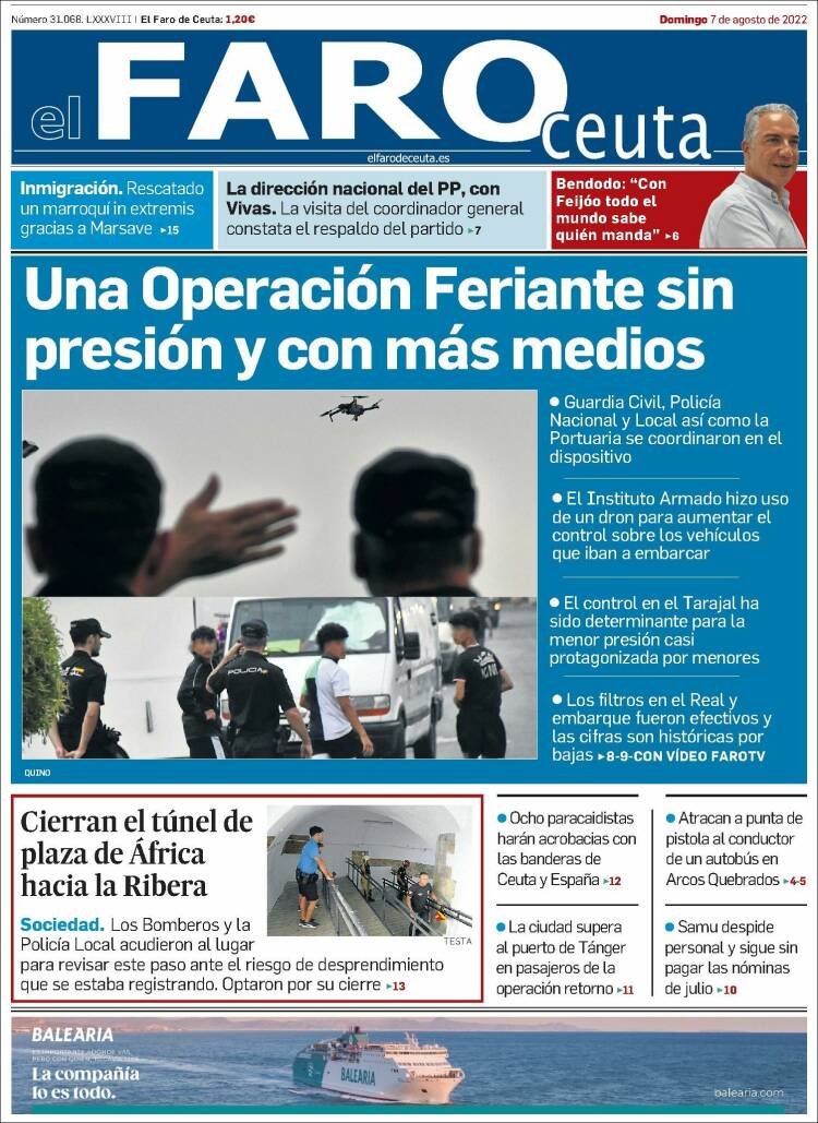 Portada de El Faro de Ceuta (Espa&ntilde;a)