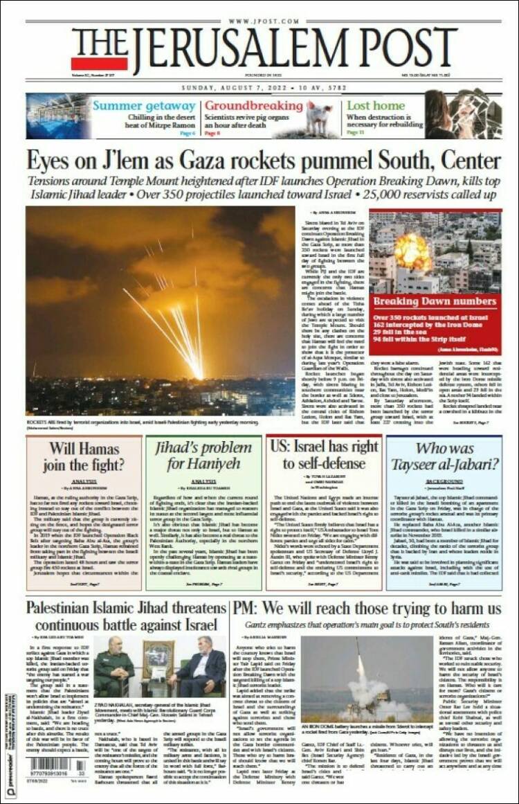 Portada de The Jerusalem Post (Israel)