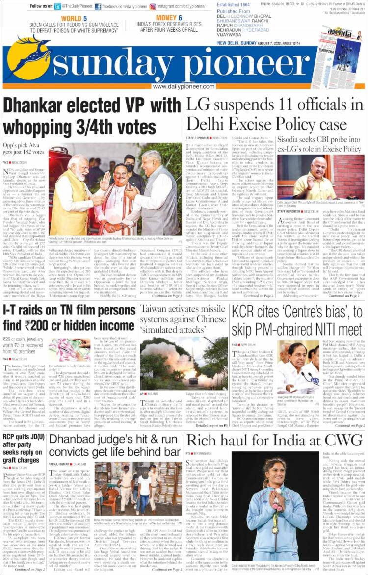 Portada de The Pioneer (India)