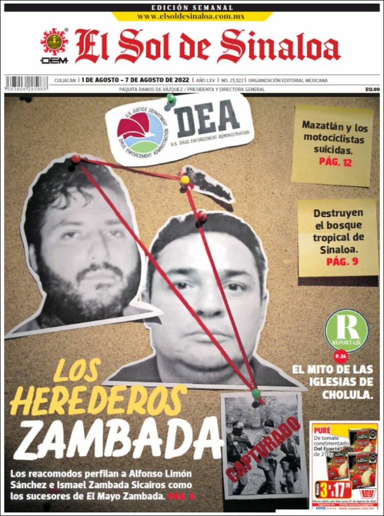 Portada de El Sol de Sinaloa (México)