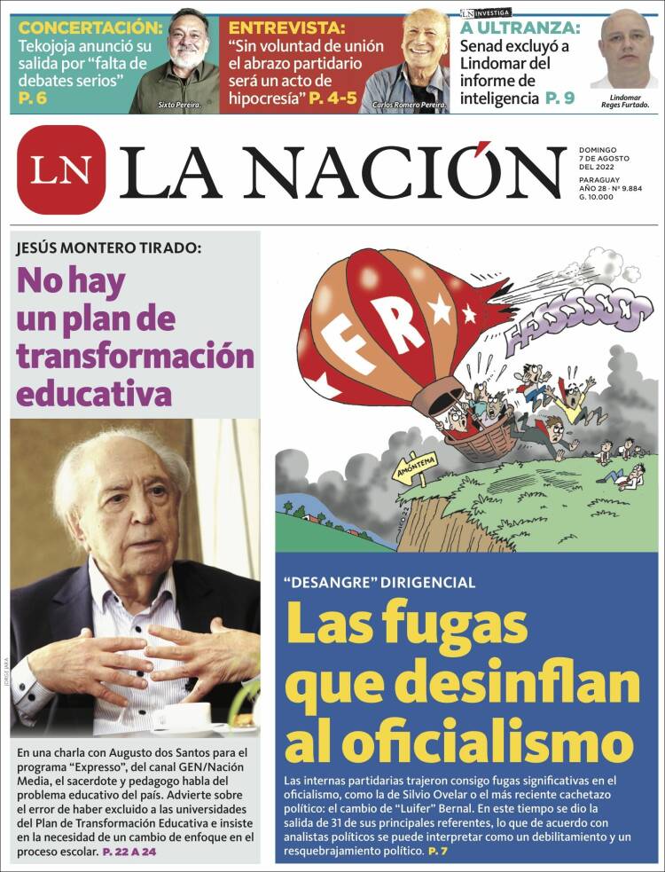 Portada de La Nación (Paraguay)