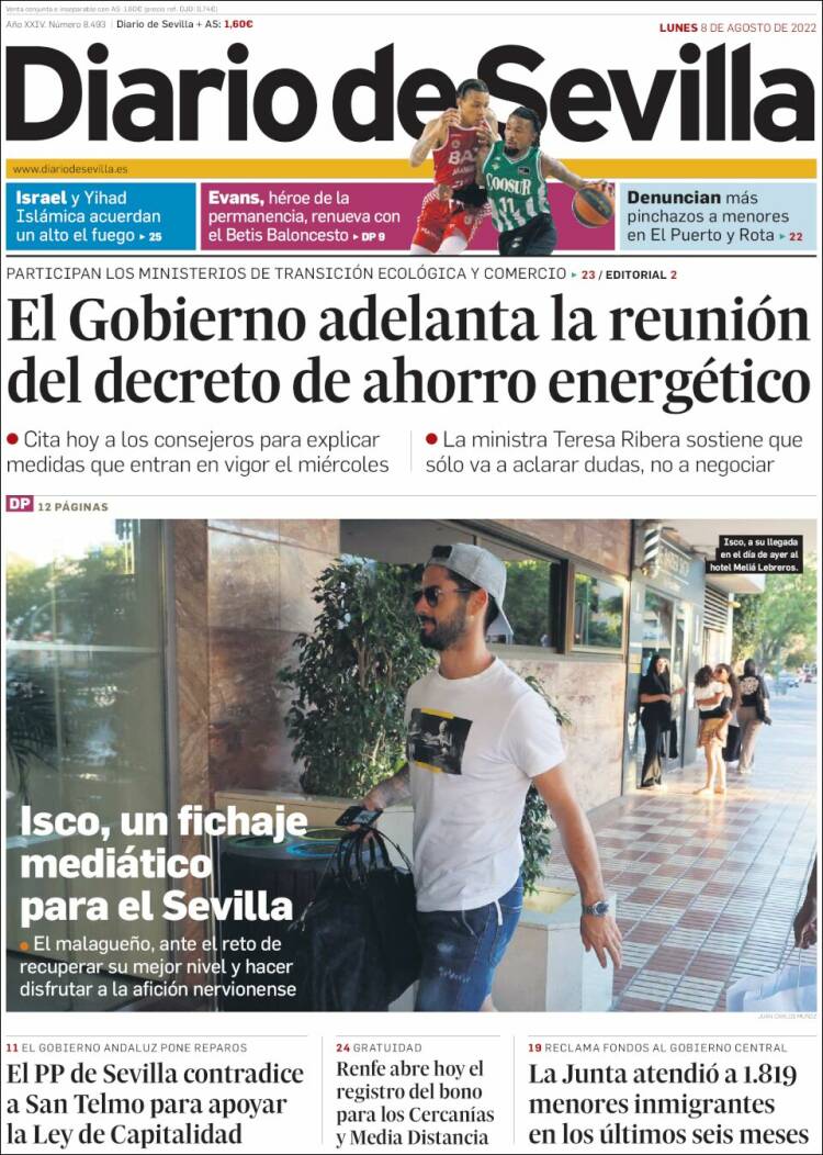 Portada de Diario de Sevilla (España)