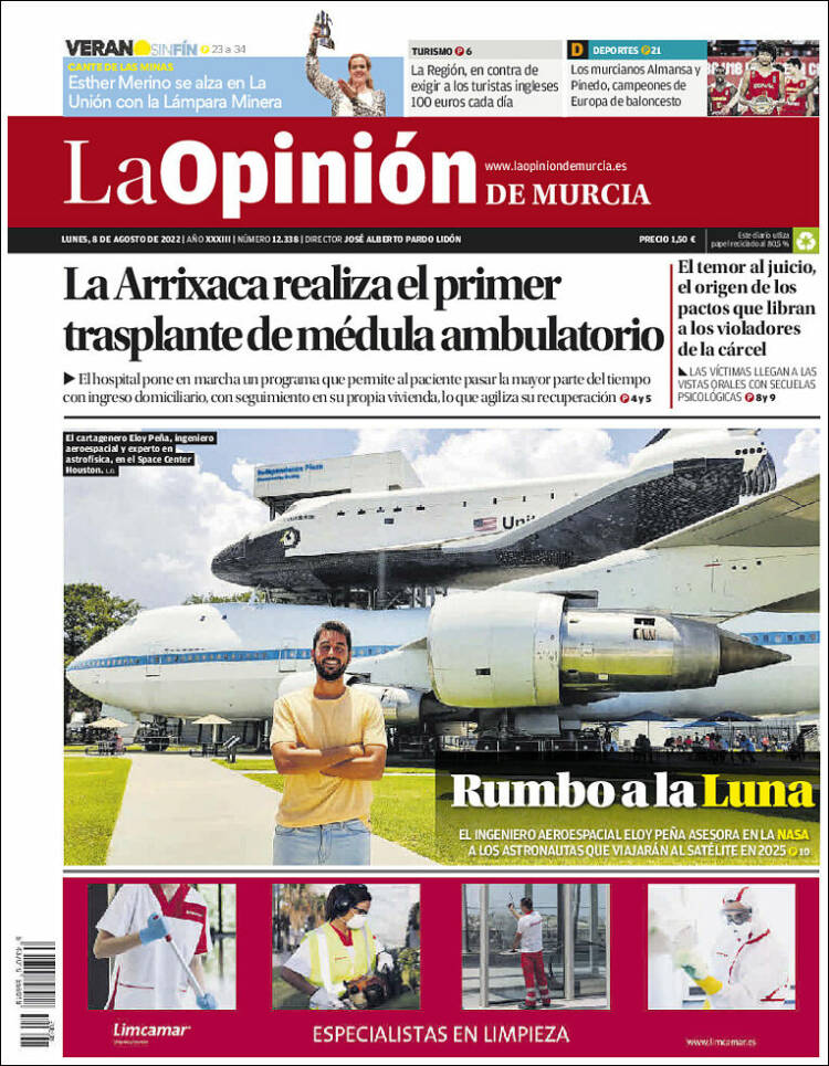 Portada de La Opinión de Murcia (España)