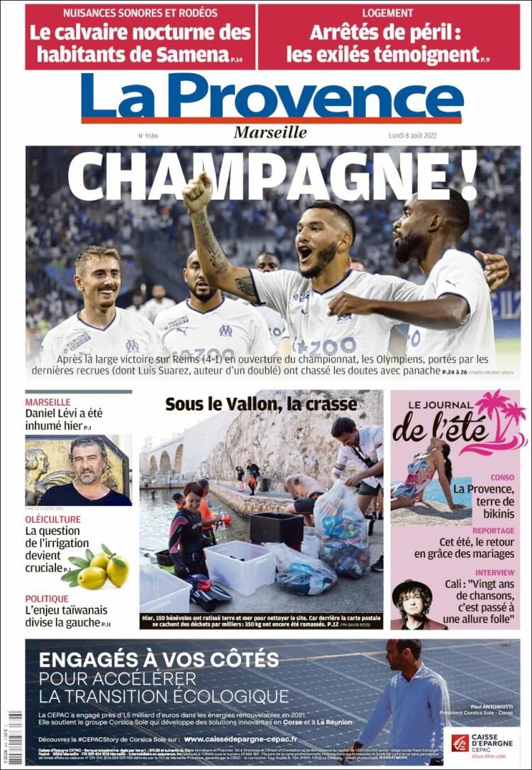 Portada de La Provence (Francia)