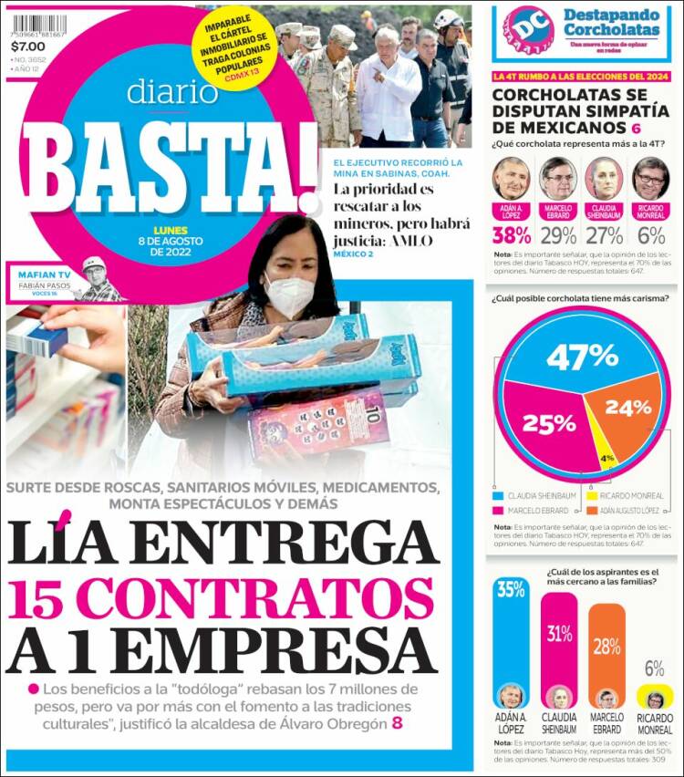 Portada de Diario Basta (México)