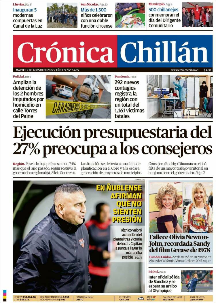 Portada de Crónica Chillán (Chile)
