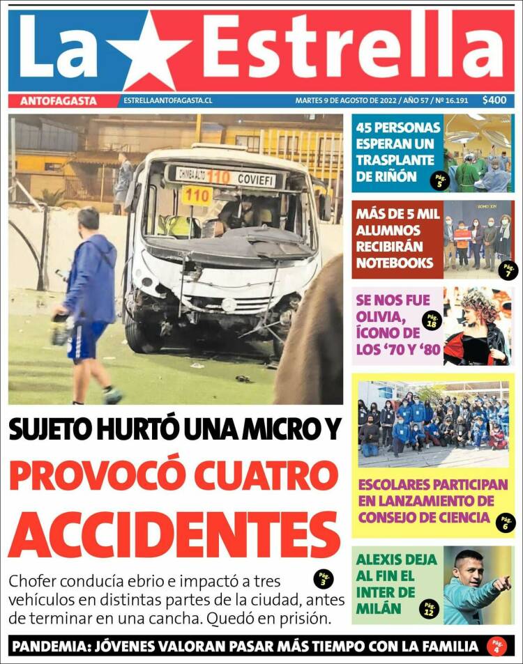 Portada de La Estrella del Norte (Chile)