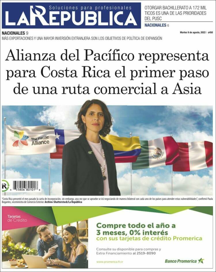 Portada de La República (Costa Rica)
