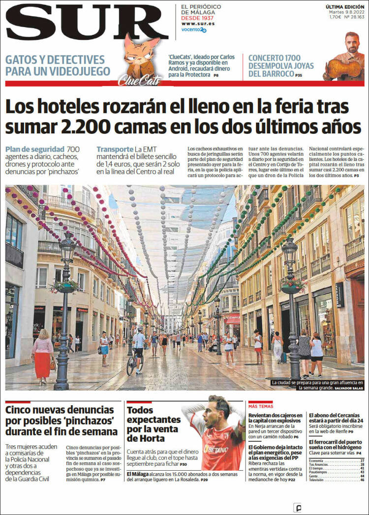Portada de Diario el Sur (España)