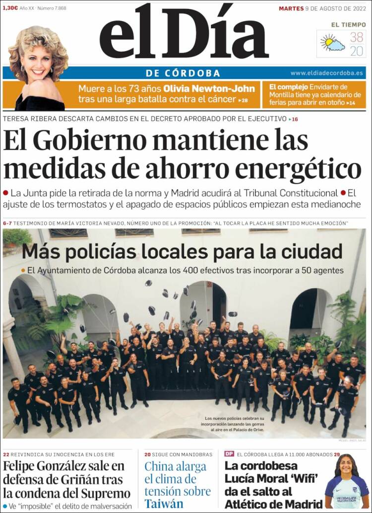 Portada de El Día de Córdoba (España)