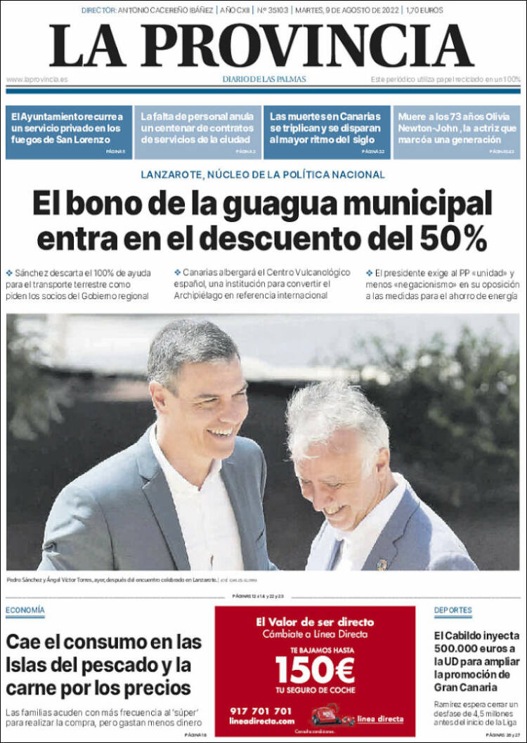 Portada de La Provincia (España)