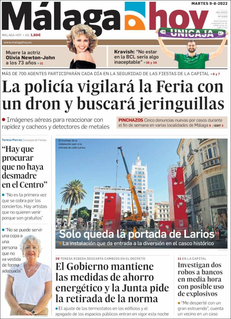 Portada de Málaga Hoy (España)