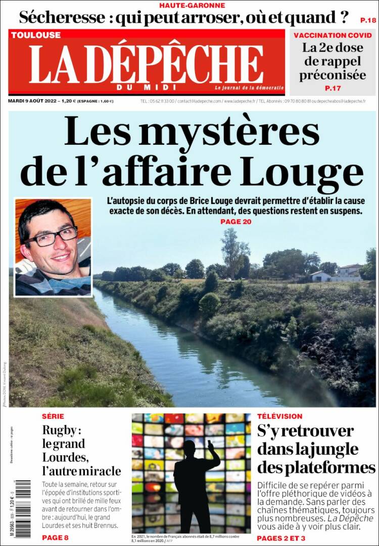 Portada de La Dépêche du Midi (Francia)