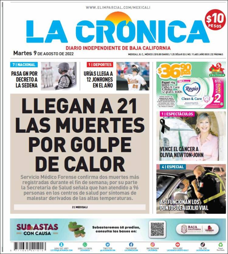 Portada de La Crónica de Baja California (M&eacute;xico)