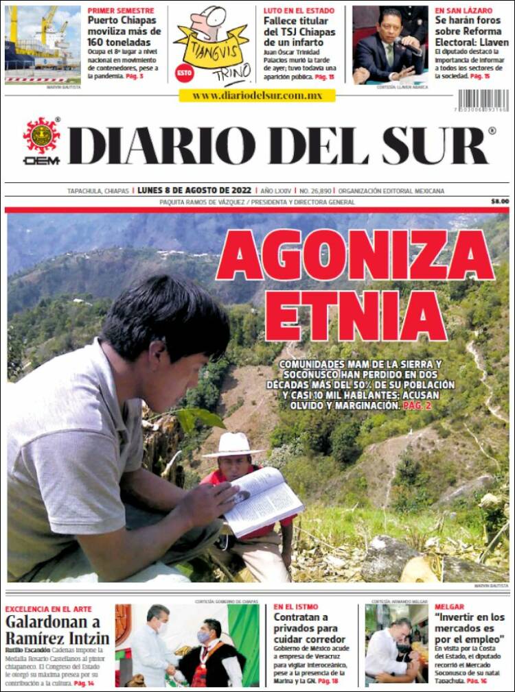 Portada de El Diario del Sur (M&eacute;xico)
