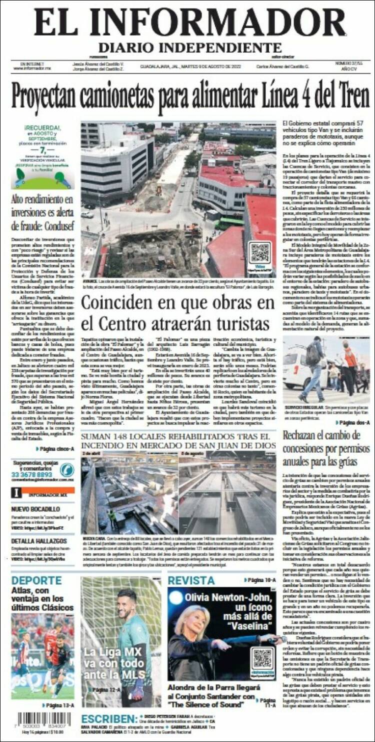 Portada de El Informador (M&eacute;xico)