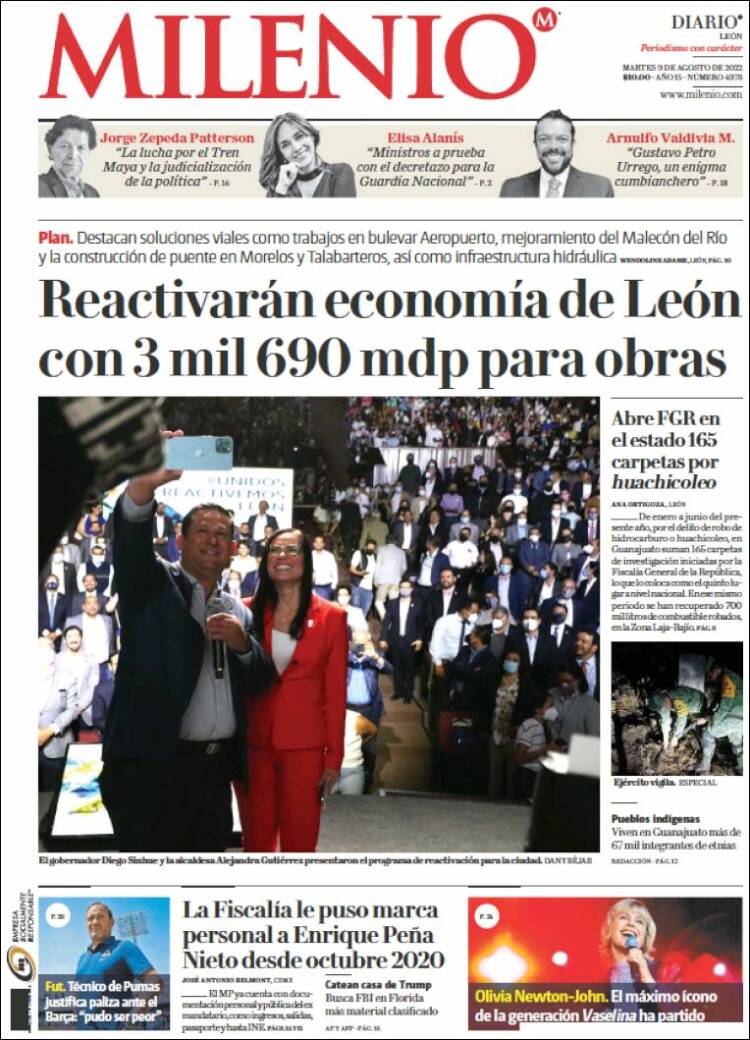 Portada de Milenio de León (M&eacute;xico)