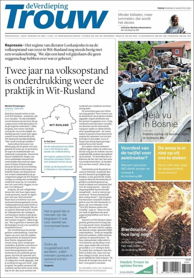 Portada de Trouw (Pa&iacute;ses Bajos)