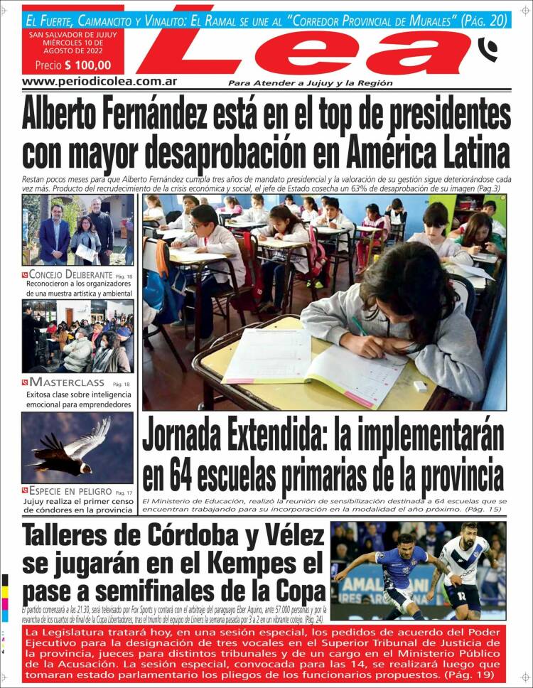 Portada de Periódico Lea (Argentina)