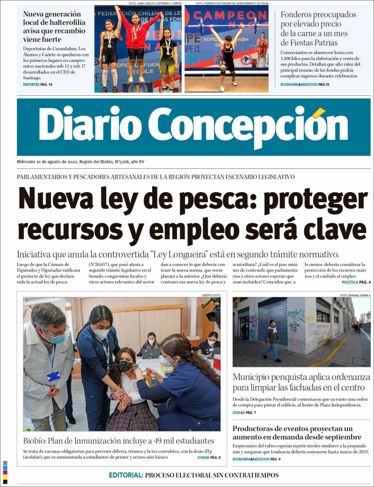 Portada de Diario de Concepción (Chili)