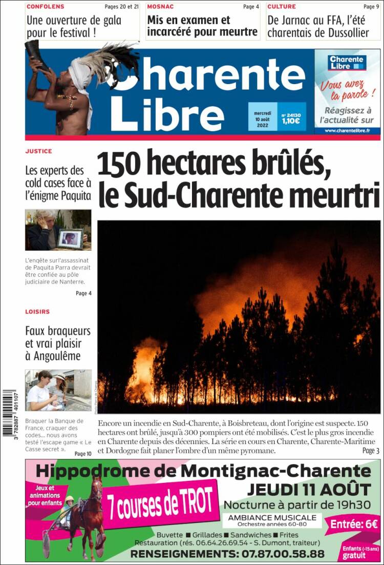 Portada de Charente Libre (Francia)