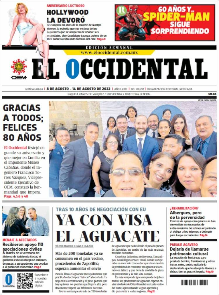 Portada de El Occidental (México)