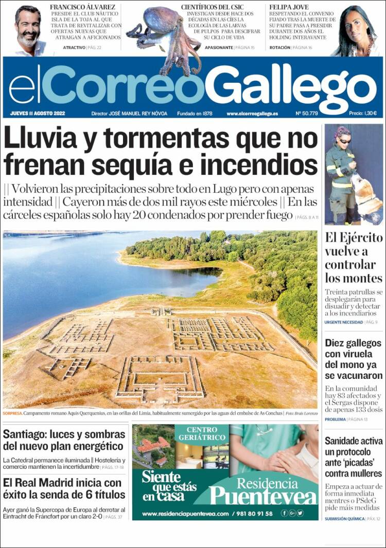 Portada de El Correo Gallego (España)