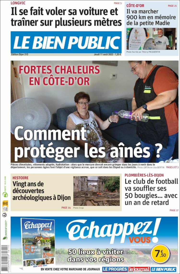 Portada de Le Bien Public (Francia)