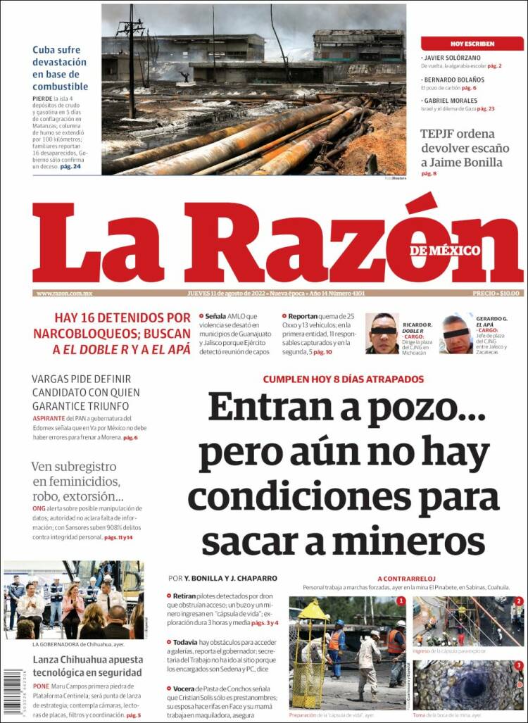 Portada de La Razón (México)