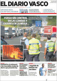 Portada de Diario Vasco (España)