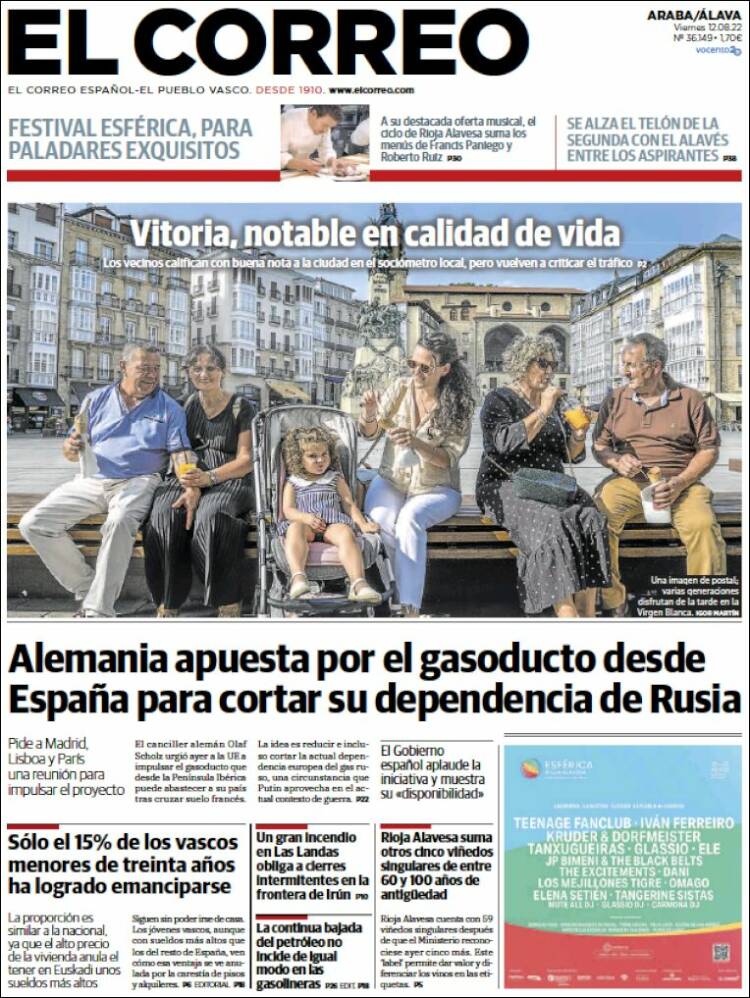 Portada de El Correo - Álava (España)